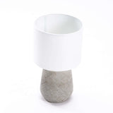 LAMP TABLE-CROSSED CERAMIC BASE-CREAM FABRIC SHADE