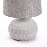 LAMP TABLE-INDENT CONCRETE BASE-GREY FABRIC SHADE