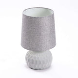 LAMP TABLE-INDENT CONCRETE BASE-GREY FABRIC SHADE