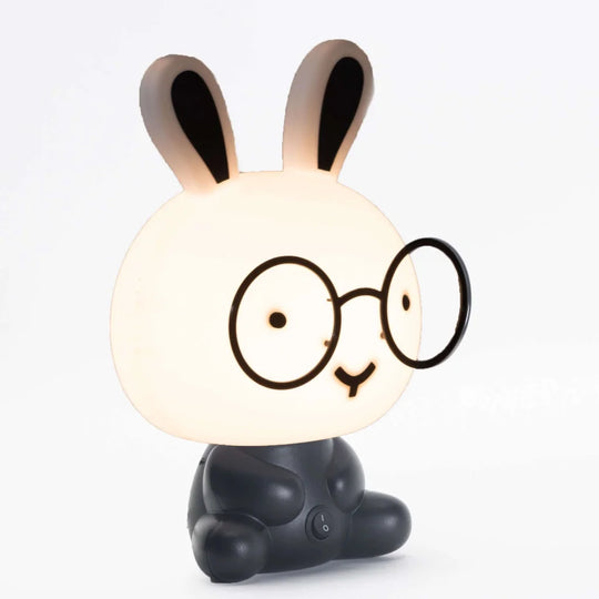 TABLE LAMP JUNIOR BLACK & WHITE RABBIT W/GLASSES