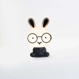 LAMP TABLE JUNIOR-BLACK & WHITE RABBIT W/GLASSES