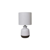 LAMP TABLE-TWO TONE WHITE-WHITE FABRIC SHADE