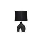 LAMP TABLE-U SHAPE BLACK-BLACK FABRIC SHADE