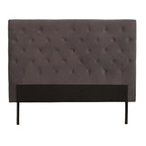 LARA VELVET TOUCH QUEEN HEADBOARD - DARK GREY