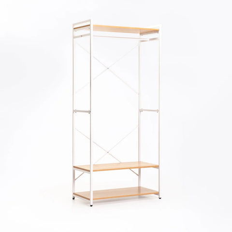 LARK 3 SHELF + HANGING OPEN ROBE - BEECH/WHITE