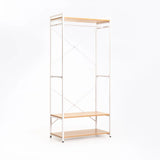 LARK 3 SHELF + HANGING OPEN ROBE - BEECH/WHITE