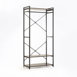 LARK 3 SHELF + HANGING OPEN ROBE - WENGE/BLACK