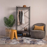 LARK 3 SHELF + HANGING OPEN ROBE - WENGE/BLACK