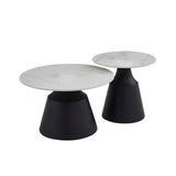 LEA SET OF 2 70/50cm STONE TOP CT-WHITE TOP