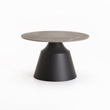 LEA SET OF 2 70/50cm STONE TOP COFFEE TABLE-BLACK 