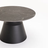 LEA SET OF 2 70/50cm STONE TOP COFFEE TABLE-BLACK 