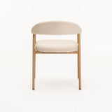 LEE FABRIC DINING CHAIR CREAM/NATURAL LEGS