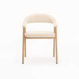 LEE FABRIC DINING CHAIR CREAM/NATURAL LEGS