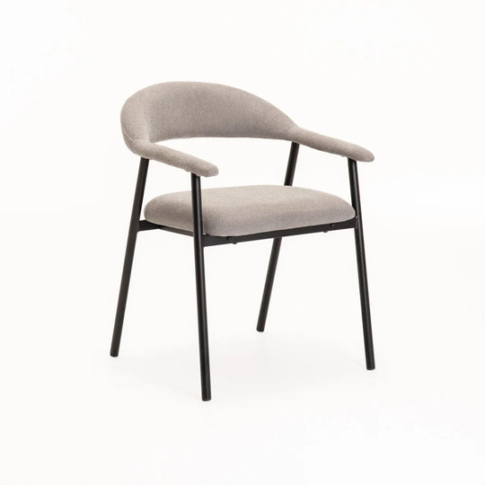 LEE FABRIC DINING CHAIR GREY/BLACK LEG