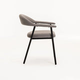 LEE FABRIC DINING CHAIR GREY/BLACK LEG