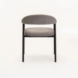 LEE FABRIC DINING CHAIR GREY/BLACK LEG