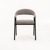 LEE FABRIC DINING CHAIR GREY/BLACK LEG