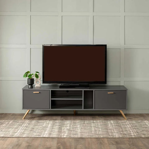 LENA 160cm 2 DOOR TV UNIT - GREY