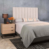 LENI FABRIC DOUBLE HEADBOARD - OATMEAL