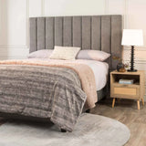 LENI FABRIC DOUBLE HEADBOARD - LIGHT GREY