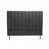 LENI FABRIC DOUBLE HEADBOARD - DARK GREY