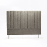 LENI FABRIC DOUBLE HEADBOARD - LIGHT GREY