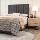 LENI FABRIC DOUBLE HEADBOARD - DARK GREY
