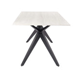 LIAM STONE TOP 180x90cm DINING TABLE - BLACK LEG