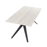 LIAM STONE TOP 180x90cm DINING TABLE - BLACK LEG