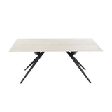 LIAM STONE TOP 180x90cm DINING TABLE - BLACK LEG