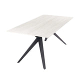 LIAM STONE TOP 180x90cm DINING TABLE - BLACK LEG