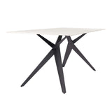 LIAM STONE TOP 180x90cm DINING TABLE - BLACK LEG