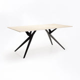 LIAM STONE TOP - BLACK LEG 180 x 90 cm (6-8 Seater)