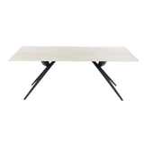 LIAM STONE TOP 200x100cm DINING TABLE - BLACK LEG