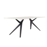 LIAM STONE TOP 200x100cm DINING TABLE - BLACK LEG