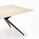 LIAM STONE TOP - BLACK LEG 180 x 90 cm (6-8 Seater)