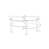 LIBI 90x50cm OVAL GLASS COFFEE TABLE