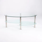 LIBI 90x50cm OVAL GLASS COFFEE TABLE