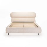 LILY TEXTURED FABRIC QUEEN XL BED - CREAM