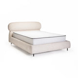 LILY TEXTURED FABRIC QUEEN XL BED - CREAM