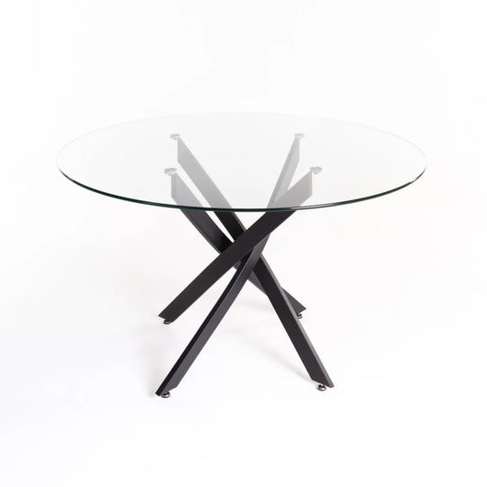 LINC 120 cm ROUND 10mm GLASS TOP DINING TABLE