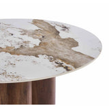 LIV 120CM ROUND STONE TOP DINING TABLE