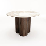 LIV 120CM ROUND STONE TOP DINING TABLE