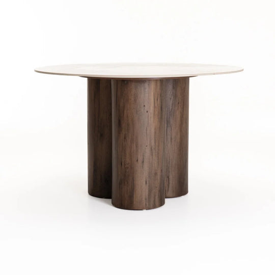LIV 120CM ROUND STONE TOP DINING TABLE