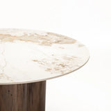 LIV 120CM ROUND STONE TOP DINING TABLE
