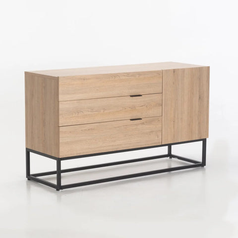 LODI 3 DRAWER 1 DOOR SIDEBOARD - OAK