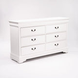 LOUISE 6 DRAWER DRESSER - WHITE