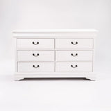 LOUISE 6 DRAWER DRESSER - WHITE