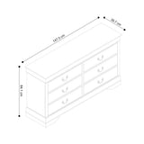 LOUISE 6 DRAWER DRESSER - DARK