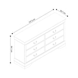 LOUISE 6 DRAWER DRESSER - DARK